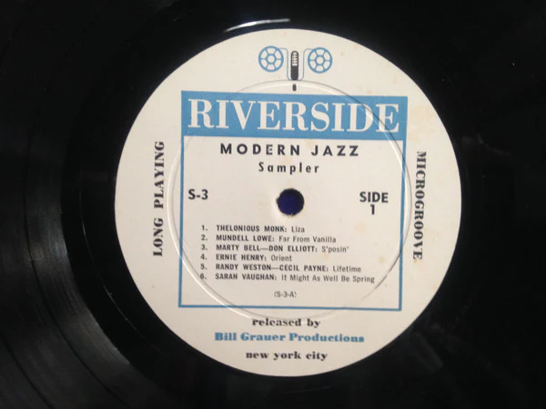 Various - Riverside Modern Jazz Sampler (LP, Mono, Smplr) (Very Good (VG)) - Image 3