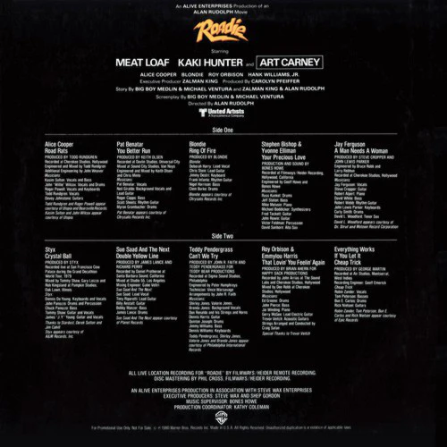 Various - Roadie (Original Motion Picture Sound Track) (LP, Comp, Ltd, Promo) (Near Mint (NM or M-)) - Image 2