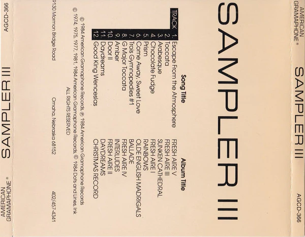 Various - Sampler III (CD, Smplr) (Very Good Plus (VG+)) - Image 2