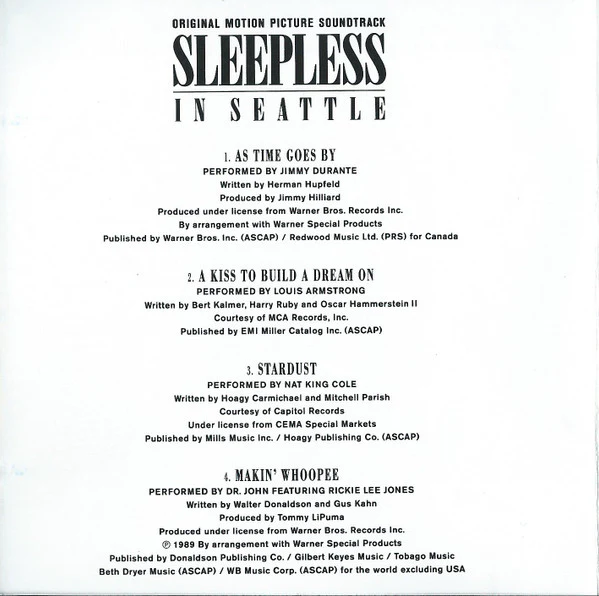 Various - Sleepless In Seattle (Original Motion Picture Soundtrack) (CD, Comp) (Near Mint (NM or M-)) - Image 5
