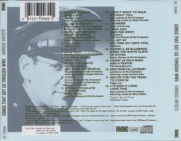 Various - Songs That Got Us Through WWII (CD, Comp) (Very Good Plus (VG+)) - Image 2