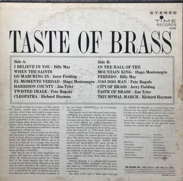 Various - Taste Of Brass (LP, Album) (Very Good Plus (VG+)) - Image 2