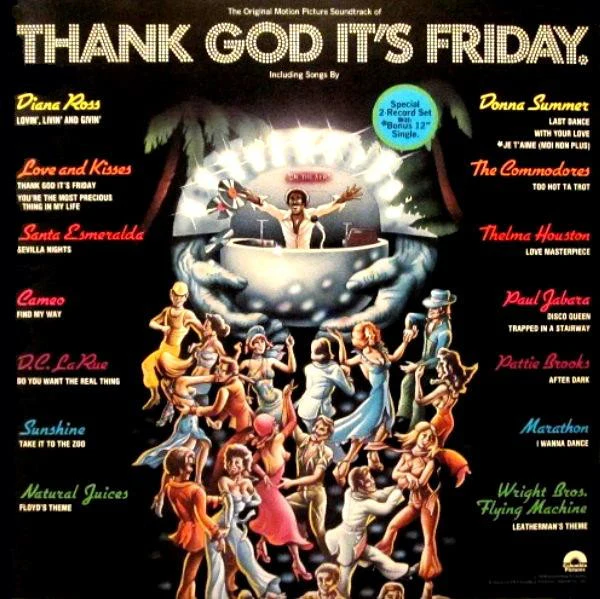 Various - Thank God It's Friday (The Original Motion Picture Soundtrack) (2xLP, Album, 2nd + 12", S/Sided, 2nd) (Very Good Plus (VG+))