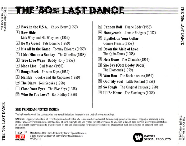 Various - The '50s: Last Dance (CD, Comp, Mono, RE, RM) (Near Mint (NM or M-)) - Image 2
