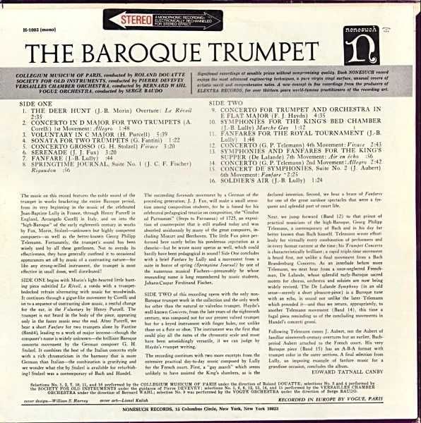 Various - The Baroque Trumpet (LP, Comp) (Very Good (VG)) - Image 2