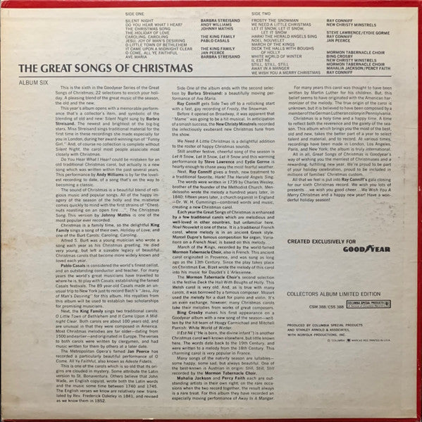 Various - The Great Songs Of Christmas (By Great Artists Of Our Time) (LP, Comp, Mono, Ltd, Pit) (Very Good (VG)) - Image 2