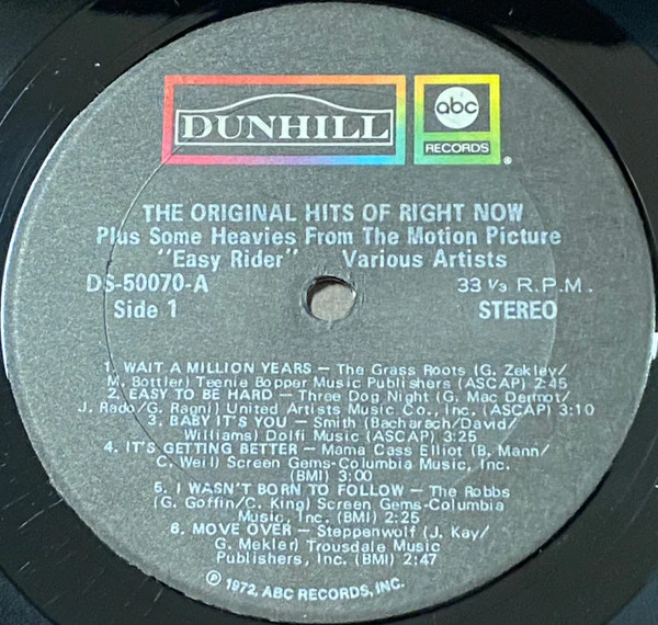 Various - The Original Hits Of Right Now Plus Some Heavies From The Motion Picture "Easy Rider" (LP, Comp) (Very Good Plus (VG+)) - Image 4