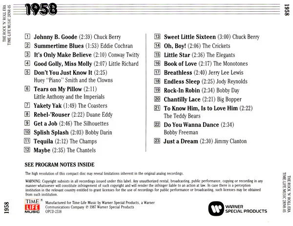 Various - The Rock 'N' Roll Era 1958 (CD, Comp, RM) (Near Mint (NM or M-)) - Image 2