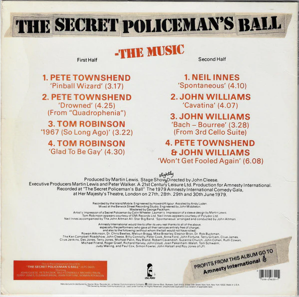 Various - The Secret Policeman's Ball (The Music) (LP, Album, Jac) (Very Good Plus (VG+)) - Image 2