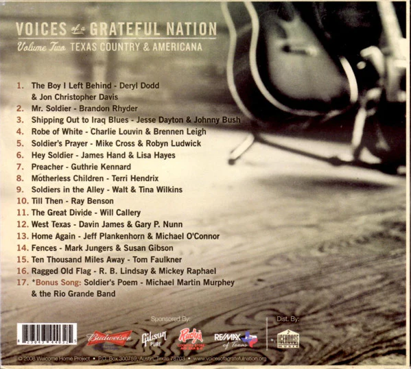 Various - Voices Of A Grateful Nation (Supporting American Troops And Veterans // Volume 2 Texas Country & Americana) (CD, Album) (Mint (M)) - Image 2