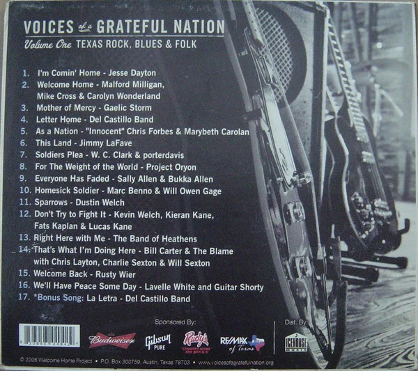 Various - Voices Of A Grateful Nation (Volume One Texas Rock, Blues & Folk) (CD, Comp) (Mint (M)) - Image 2