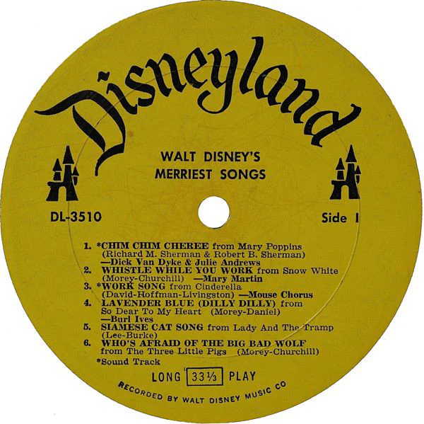 Various - Walt Disney's Merriest Songs (LP, Album, Comp, Mono) (Very Good Plus (VG+)) - Image 3