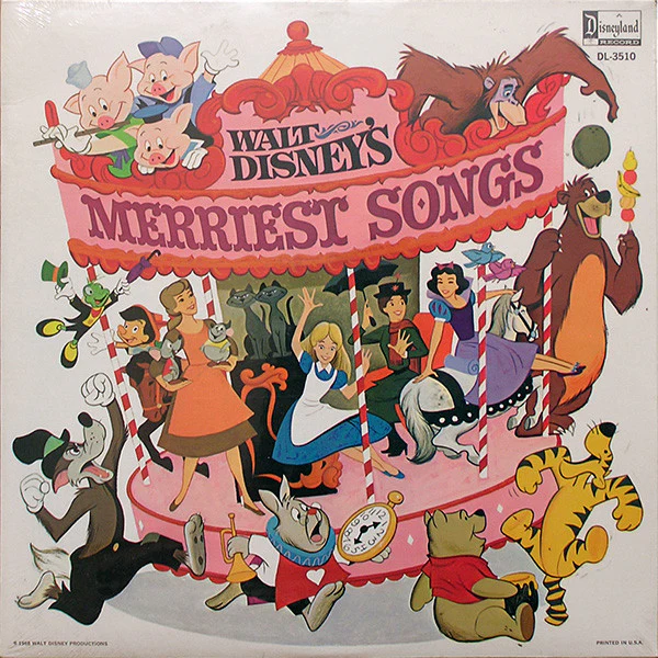 Various - Walt Disney's Merriest Songs (LP, Album, Comp, Mono) (Very Good (VG))