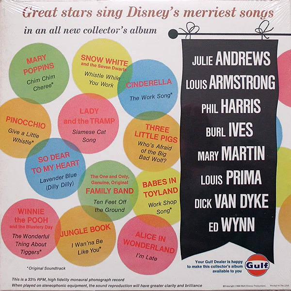 Various - Walt Disney's Merriest Songs (LP, Album, Comp, Mono) (Very Good (VG)) - Image 2