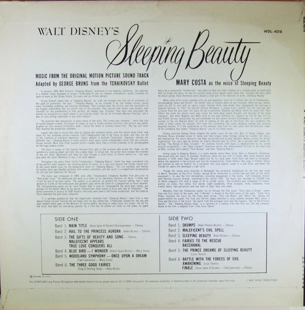 Various - Walt Disney's Sleeping Beauty (LP, Album, Mono) (Very Good Plus (VG+)) - Image 2