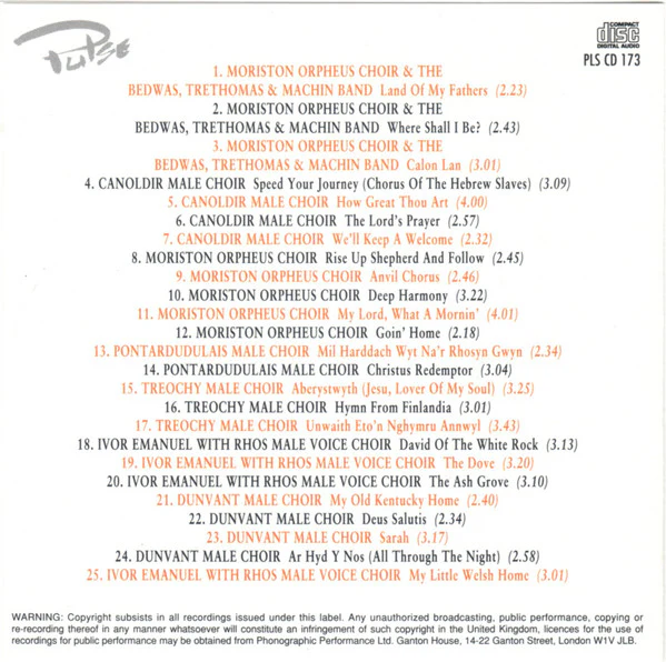 Various - Welsh Choral Classics (CD, Comp) (Near Mint (NM or M-)) - Image 2
