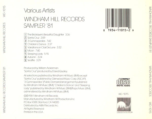 Various - Windham Hill Records Sampler '81 (CD, RE, Smplr) (Near Mint (NM or M-)) - Image 2