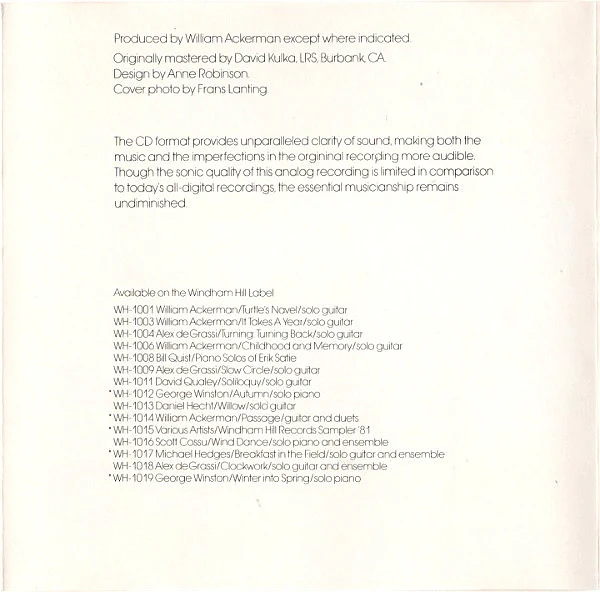 Various - Windham Hill Records Sampler '81 (CD, RE, Smplr) (Near Mint (NM or M-)) - Image 5