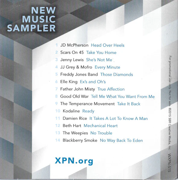 Various - WXPN 88.5 New Music Sampler - 2015 (CD, Promo, Smplr) (Near Mint (NM or M-)) - Image 2
