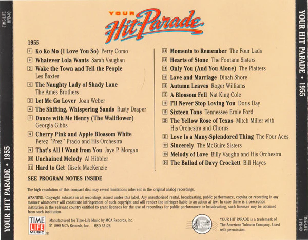 Various - Your Hit Parade • 1955 (CD, Comp, RM) (Near Mint (NM or M-)) - Image 2