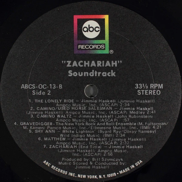 Various - Zachariah (Original Motion Picture Soundtrack) (LP) (Very Good (VG)) - Image 4