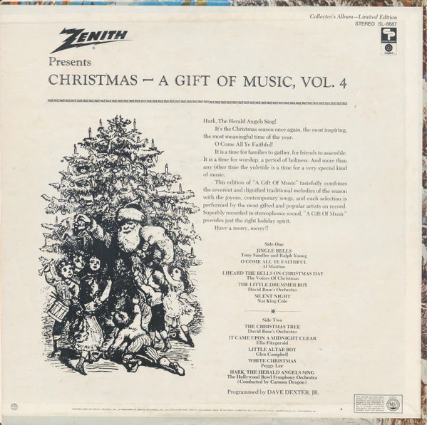 Various - Zenith Presents Christmas A Gift Of Music Volume 4 (LP, Comp, Ltd) (Very Good Plus (VG+)) - Image 3