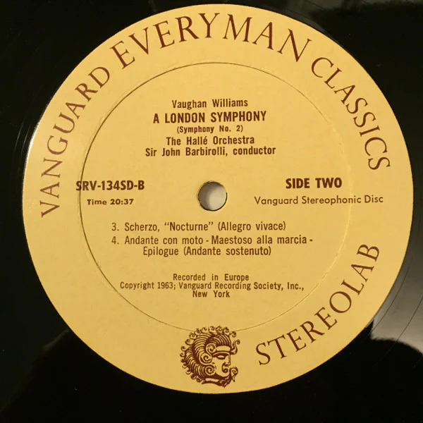 Ralph Vaughan Williams - Hallé Orchestra, Sir John Barbirolli - A London Symphony (Revised Version) (LP) (Mint (M)) SEALED NEW OLD STOCK - Image 4