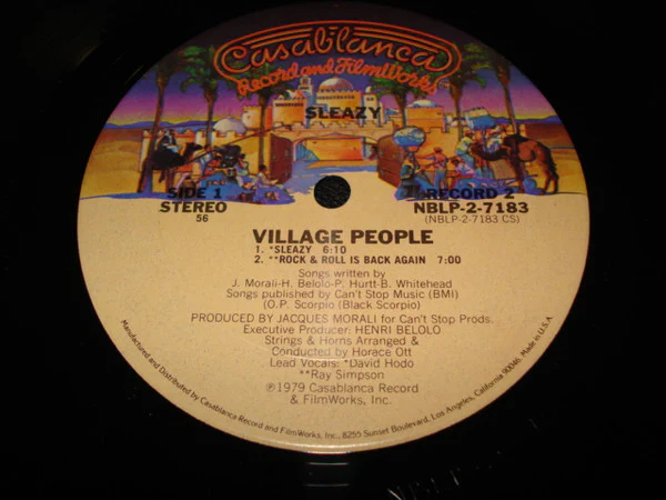 Village People - Live And Sleazy (2xLP, Album, 56 ) (Very Good Plus (VG+)) - Image 2