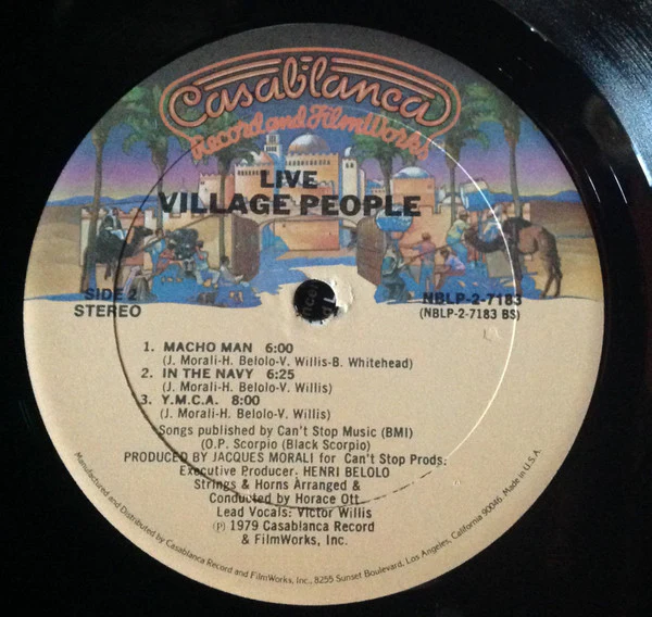 Village People - Live And Sleazy (2xLP, Album, Gol) (Very Good Plus (VG+)) - Image 4
