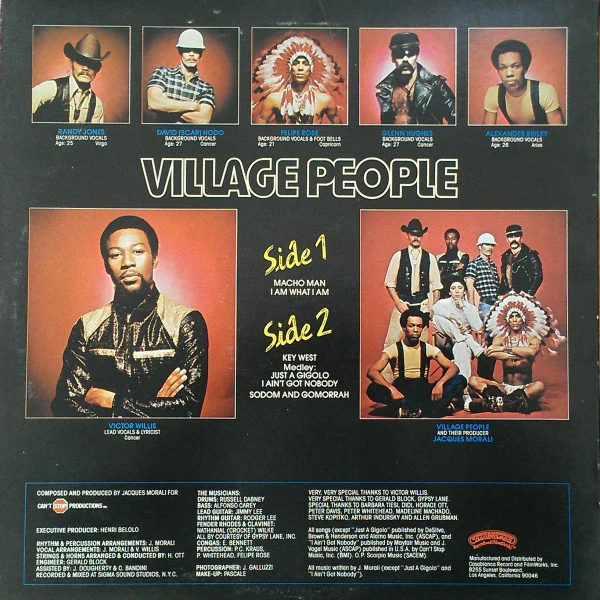 Village People - Macho Man (LP, Album, GOL) (Very Good Plus (VG+)) - Image 2