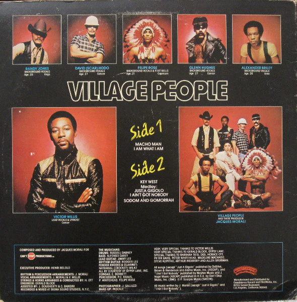 Village People - Macho Man (LP, Album, Spe) (Very Good Plus (VG+)) - Image 2
