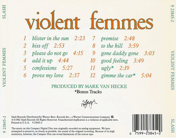 Violent Femmes - Violent Femmes (CD, Album, RE, SRC) (Very Good Plus (VG+)) - Image 2
