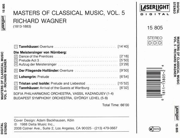 Wagner* - Masters Of Classical Music, Vol.5: Wagner (CD, Comp) (Near Mint (NM or M-)) - Image 2