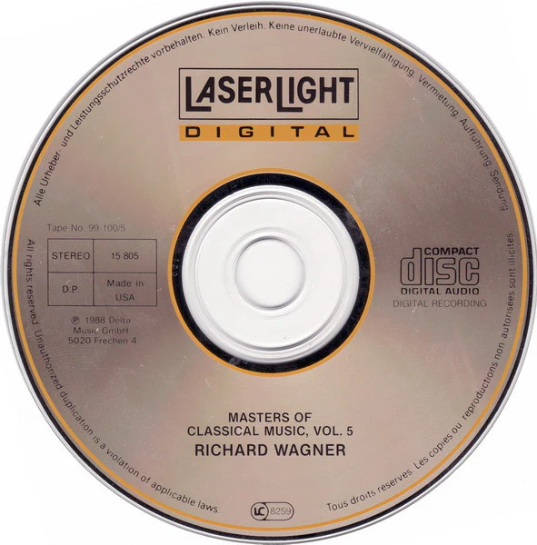 Wagner* - Masters Of Classical Music, Vol.5: Wagner (CD, Comp) (Near Mint (NM or M-)) - Image 3