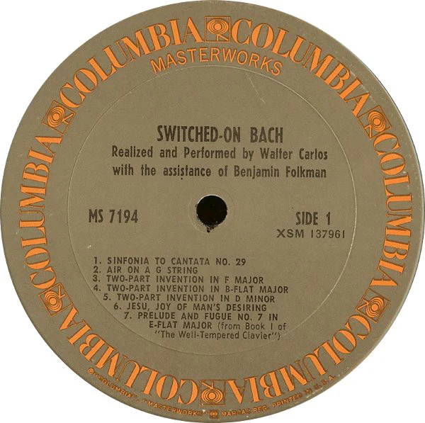 Walter Carlos - Switched-On Bach (LP, Album, RE) (Very Good Plus (VG+)) - Image 3