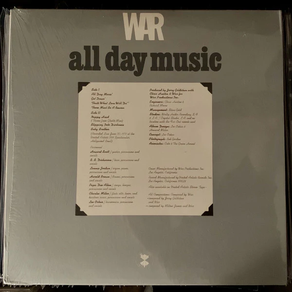 War - All Day Music (LP, Album) (Very Good Plus (VG+)) - Image 3