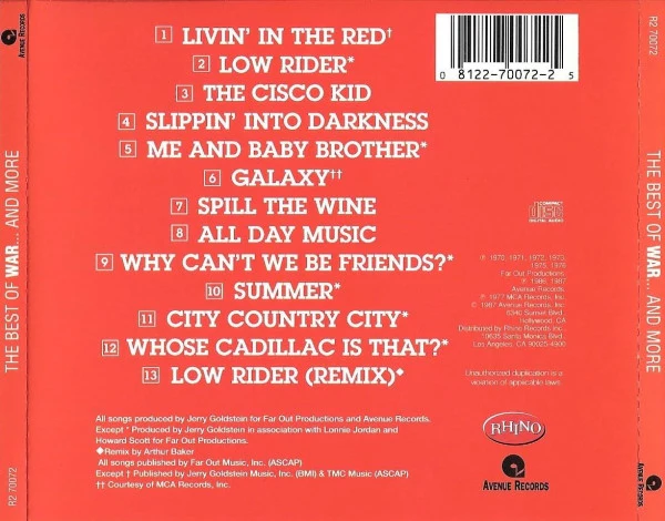 War - The Best Of War… And More (CD, Comp) (Very Good Plus (VG+)) - Image 2