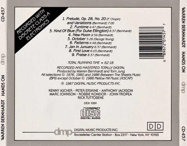 Warren Bernhardt - Hands On (CD, Album) (Near Mint (NM or M-)) - Image 2