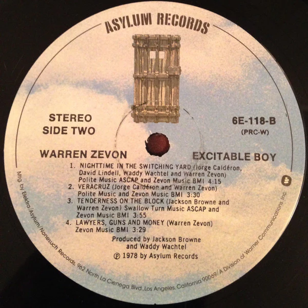 Warren Zevon - Excitable Boy (LP, Album, PRC) (Very Good Plus (VG+)) - Image 4