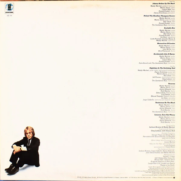 Warren Zevon - Excitable Boy (LP, Album, SP ) (Very Good Plus (VG+)) - Image 2