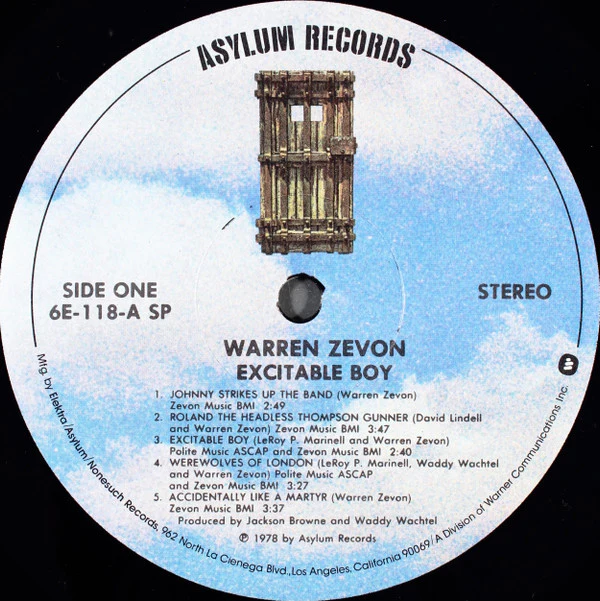 Warren Zevon - Excitable Boy (LP, Album, SP ) (Very Good Plus (VG+)) - Image 3