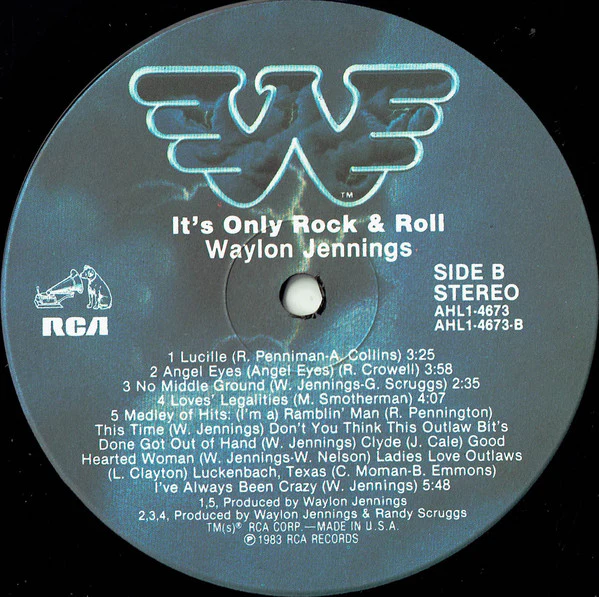 Waylon Jennings - It's Only Rock & Roll (LP, Album) (Near Mint (NM or M-)) - Image 4