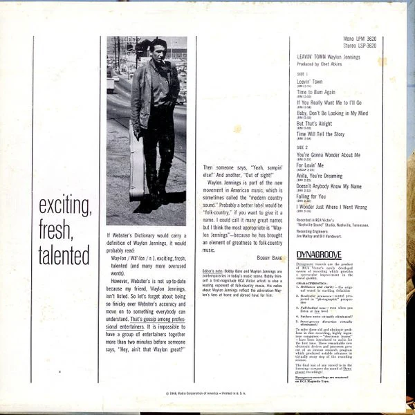 Waylon Jennings - Leavin' Town (LP, Album, Mono, Hol) (Very Good Plus (VG+)) - Image 2