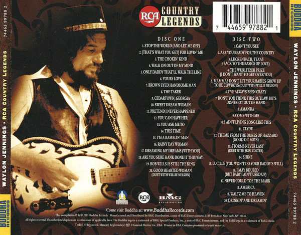 Waylon Jennings - RCA Country Legends (2xCD, Comp) (Very Good Plus (VG+)) - Image 2
