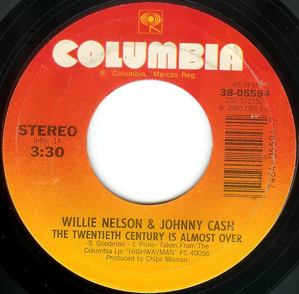 Waylon Jennings, Willie Nelson, Johnny Cash, Kris Kristofferson - Desperados Waiting For A Train (7", Single, Styrene, Car) (Near Mint (NM or M-)) - Image 2