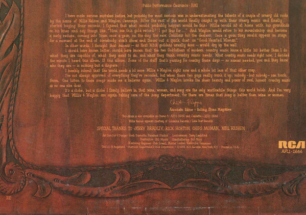 Waylon Jennings & Willie Nelson - Waylon & Willie (LP, Album) (Near Mint (NM or M-)) - Image 5