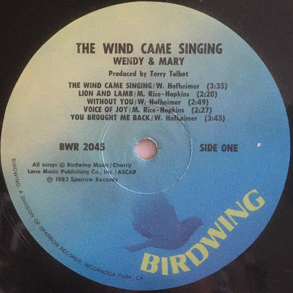 Wendy And Mary - The Wind Came Singing (LP, Album) (Very Good Plus (VG+)) - Image 3