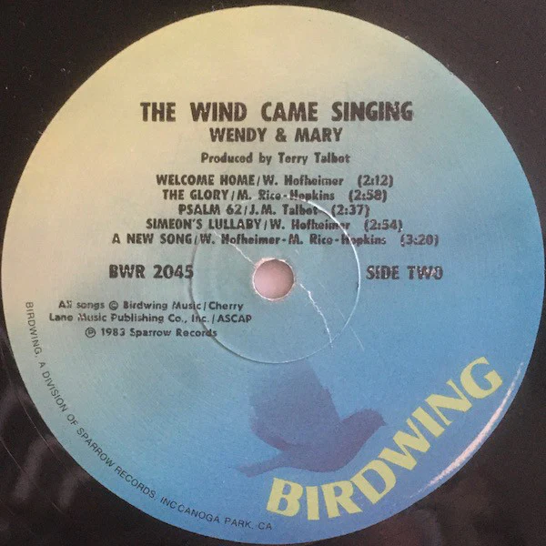 Wendy And Mary - The Wind Came Singing (LP, Album) (Very Good Plus (VG+)) - Image 4