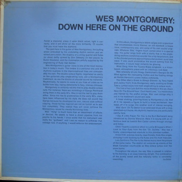 Wes Montgomery - Down Here On The Ground (LP, Album, Gat) (Very Good Plus (VG+)) - Image 3