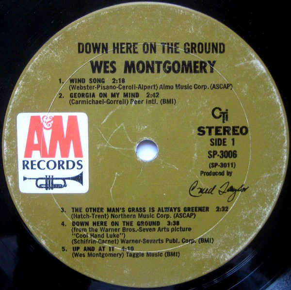Wes Montgomery - Down Here On The Ground (LP, Album, Gat) (Very Good Plus (VG+)) - Image 5